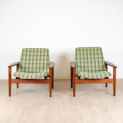 Skandinavische Teakholzsessel, Dänemark 1960er, 2er Set