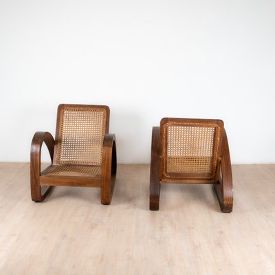 Tropische Art Deco Sessel aus Teakholz, 1960er, 2er Set