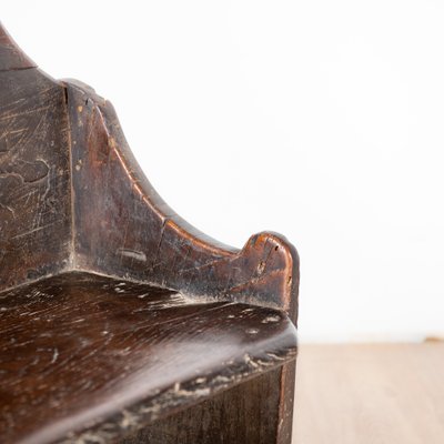 17th Century Fireplace Bench in Oak, France