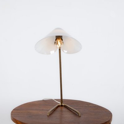 Lampada vintage in ottone e vetro acrilico, anni '60