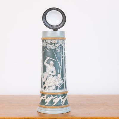 Beer Pitcher 2.5 Liters with Hunting Scene from Mettlach, Germany, 1890s