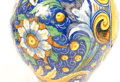 Grande Vaso in Maiolica Ritratti Soldato Maestro Domenico Venezia Italia XVI