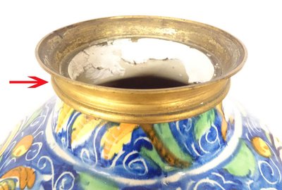 Grande Vaso in Maiolica Ritratti Soldato Maestro Domenico Venezia Italia XVI