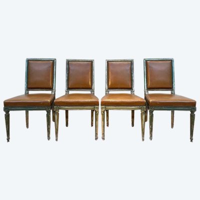 Suite di 4 sedie in stile Louis XVI