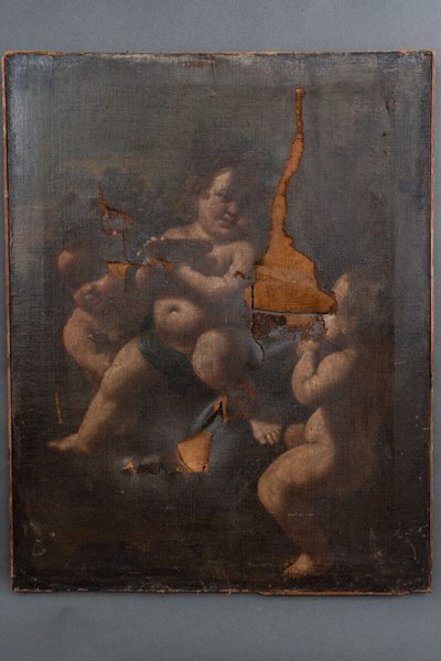 Öl auf Leinwand XVII Italienisch Engel Liebe