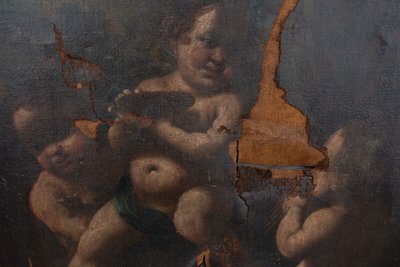 Öl auf Leinwand XVII Italienisch Engel Liebe