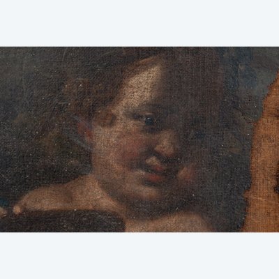 Öl auf Leinwand XVII Italienisch Engel Liebe