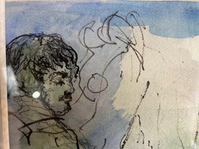 Philippe ANCELLIN (1922-2010) - "Nudo in studio", acquerello del 1974