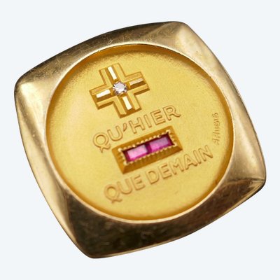 Medaglia d'amore Augis d'epoca, oro 18 carati.