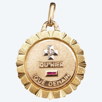 Médaille d'Amour Augis, Diamant, Or 18 Carats.