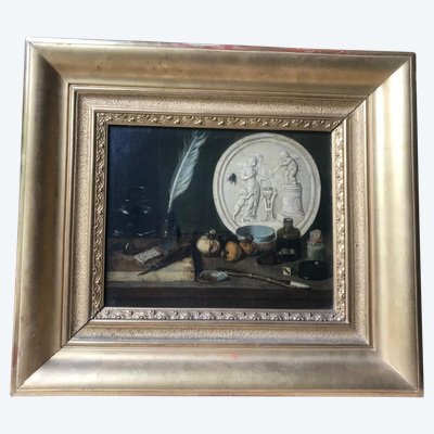 Huile Sur Toile- Nature Morte - Jean Bonvoisin - Ecole Française- V. 1800.