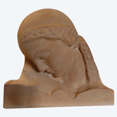 Sculpture - Terre-cuite - La Méditation - A. Genarelli ( 1881-1943)
