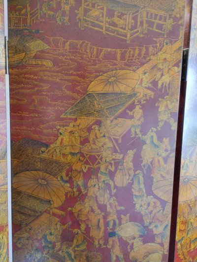 Paravento - Lacca rossa e oro - Giappone - V. 1930.