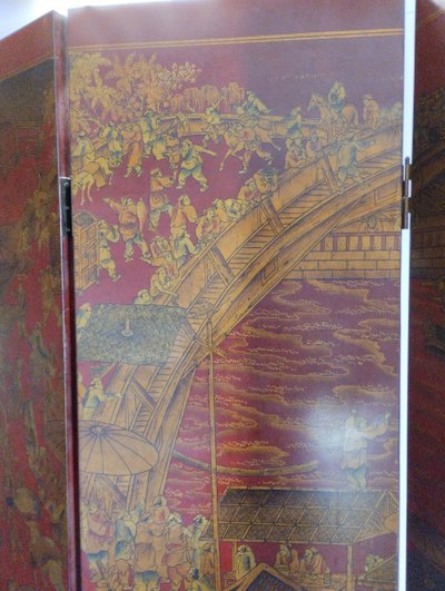 Paravento - Lacca rossa e oro - Giappone - V. 1930.