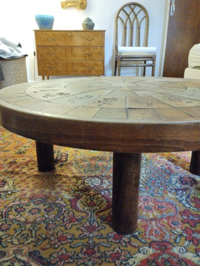 Table Basse - Herbier - Céramique - Raymonde Leduc - V. 1960.