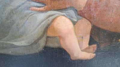 Öl auf Leinwand mit der Darstellung einer Jungfrau mit Kind XVIII.