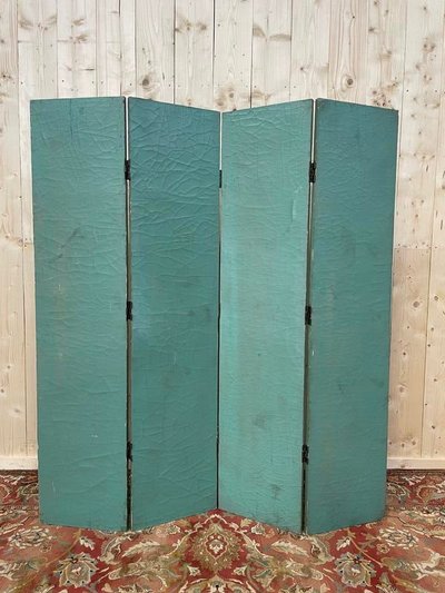 Paravent en bois peint 