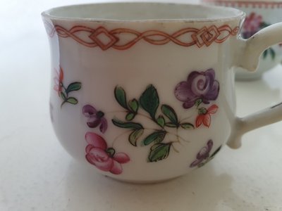 Chinese export porcelain famille rose pots à jus 18th c Qianlong period