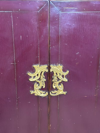 Lacquered wood and brass buffet 1950'S