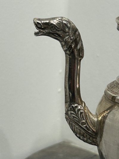 Verseuse - Théière - Cafetière égoïste En Argent Massif Poinçon Minerve Fin XIXéme Siècle 