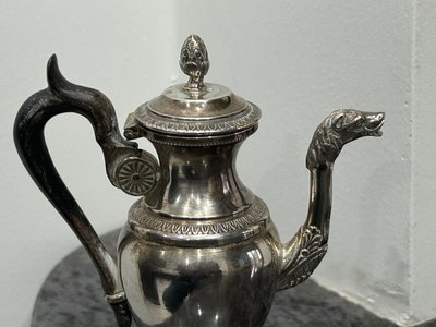 Verseuse - Théière - Cafetière égoïste En Argent Massif Poinçon Minerve Fin XIXéme Siècle 