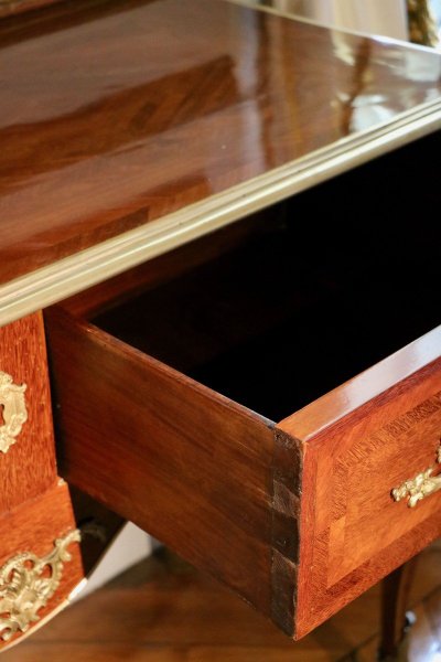 Supporto per parrucca intarsiato in legno di amaranto del periodo Regency