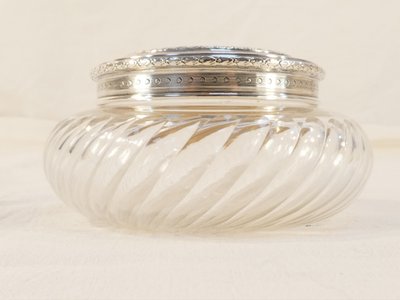 Bomboniera ART NOUVEAU in CRISTALLO e ARGENTO SOLIDO con decorazione IRIS