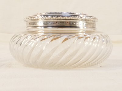 Bomboniera ART NOUVEAU in CRISTALLO e ARGENTO SOLIDO con decorazione IRIS