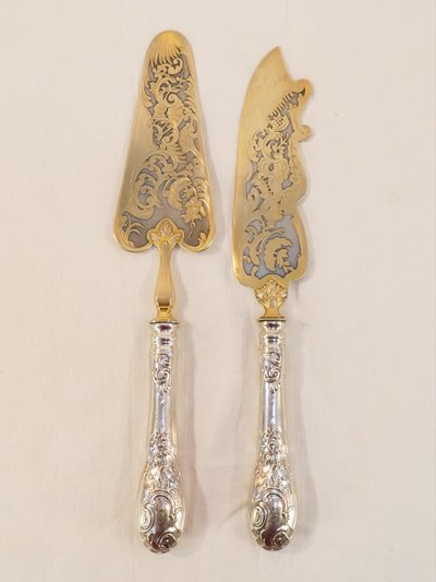 MASSIVE SILVER pie servers