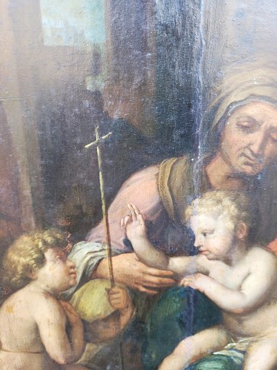 Italienische Schule, Madonna der göttlichen Liebe, auf Holz, 17./18. Jahrhundert
