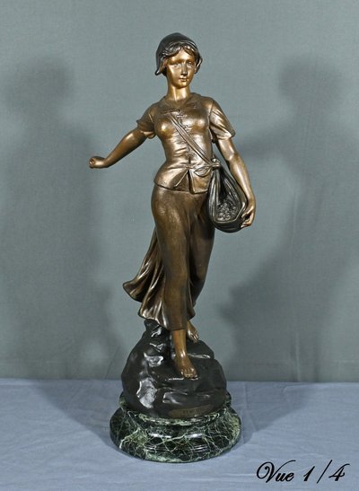 Sculpture en Régule Titrée « Semeuse », signée A. de Ranieri – Milieu XXe