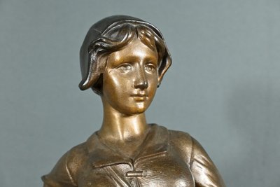 Sculpture en Régule Titrée « Semeuse », signée A. de Ranieri – Milieu XXe
