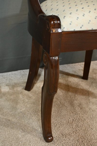 Suite de 4 Chaises Gondole en Acajou, époque Restauration – 1ère Partie XIXe