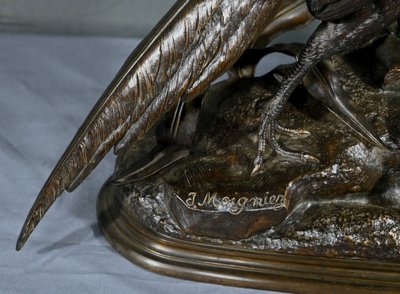 Bronze “The Pheasant and the Weasel” by J. Moigniez – Late 19th century