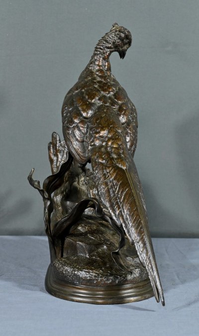 Bronze “The Pheasant and the Weasel” by J. Moigniez – Late 19th century