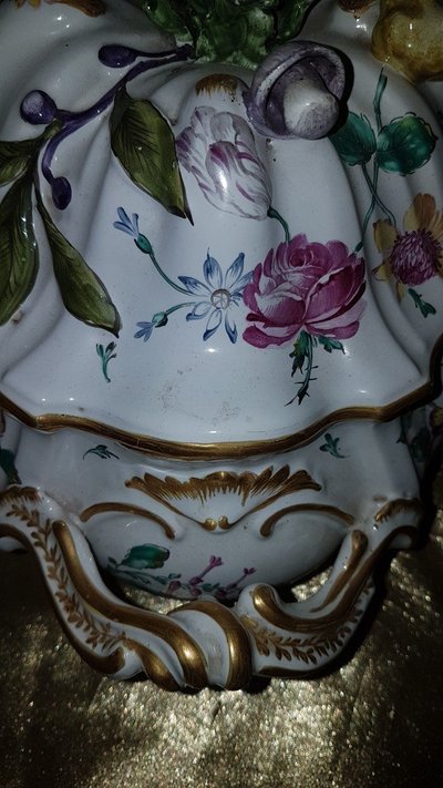 Pot à Oille En Faïence Polychrome Early 20th century