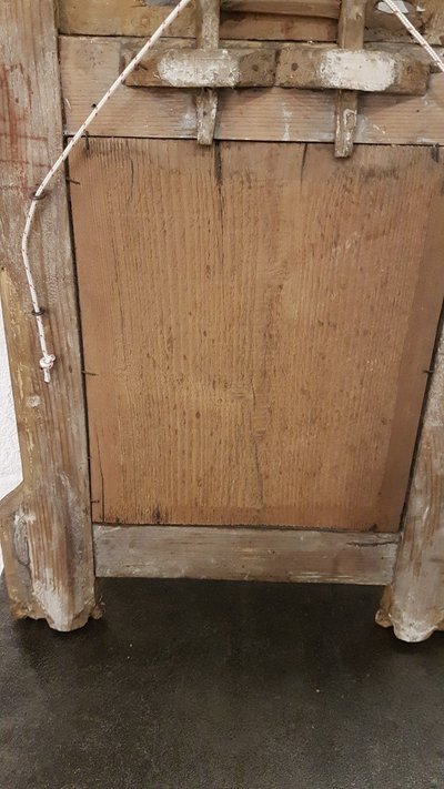 Gilded wood mirror with glazing beads - 18th century