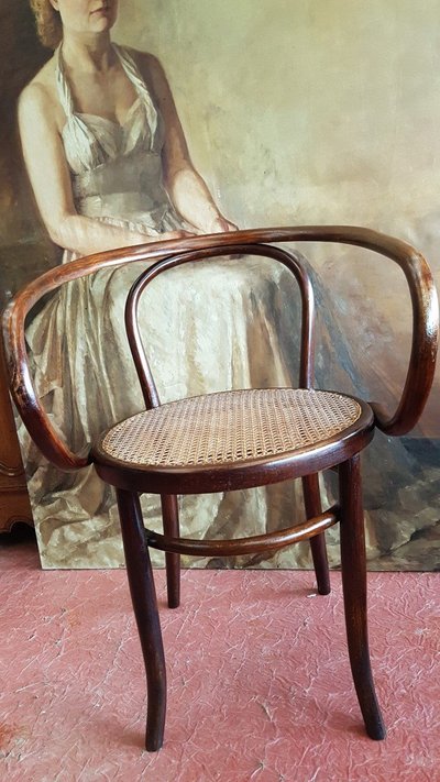 Fauteuil En Bois Courbé Signé Mundus Autriche