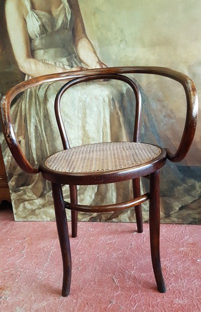 Fauteuil En Bois Courbé Signé Mundus Autriche
