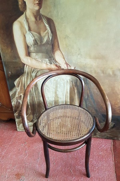 Fauteuil En Bois Courbé Signé Mundus Autriche