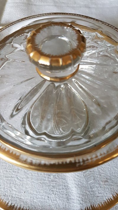 Covered Jam Dish and Saucer in Daum Crystal - 19th Century