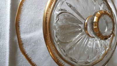 Covered Jam Dish and Saucer in Daum Crystal - 19th Century