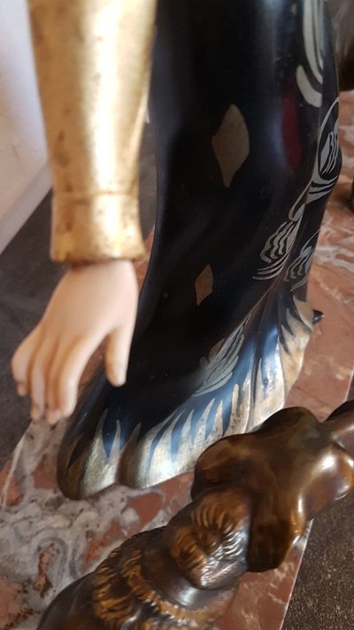 Scultura Art Deco Chryselephantine di Salvatore Melani circa 1925