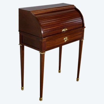  Petit Bureau Cylindre en Acajou, style Louis XVI – fin XIXe 