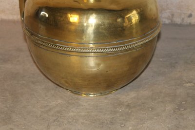 Canne à lait pichet normand en laiton époque 19ème h : 36,5 cm