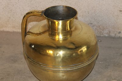 Canne à lait pichet normand en laiton époque 19ème h : 36,5 cm