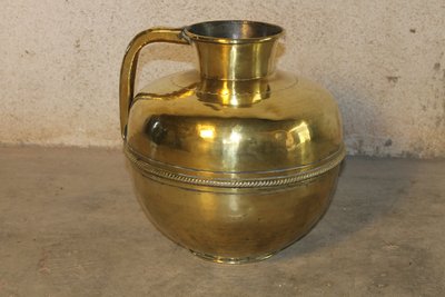 Canne à lait pichet normand en laiton époque 19ème h : 36,5 cm