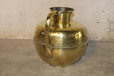 Canne à lait pichet normand en laiton époque 19ème h : 36,5 cm