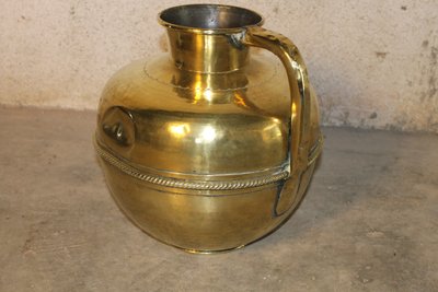 Canne à lait pichet normand en laiton époque 19ème h : 36,5 cm