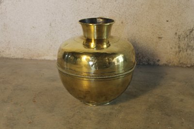Canne à lait pichet normand en laiton époque 19ème h : 36,5 cm